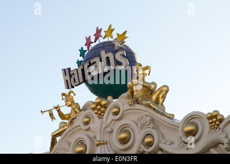 Harrahs Casino Schild auf dem Las Vegas Strip Nevada Stockfoto