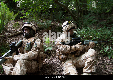 Soldaten (Schauspieler) in voller Britische Armee Uniform Stockfoto