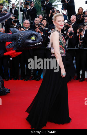 CATE BLANCHETT ZAHNLOS WIE TO TRAIN YOUR DRAGON 2. PREMIERE 67. CANNES FILM FESTIVAL CANNES Frankreich 16. Mai 2014 Stockfoto