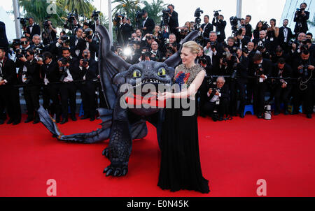 CATE BLANCHETT ZAHNLOS WIE TO TRAIN YOUR DRAGON 2. PREMIERE 67. CANNES FILM FESTIVAL CANNES Frankreich 16. Mai 2014 Stockfoto