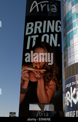 Aria Hotel digitale Werbetafel auf dem Las Vegas strip Stockfoto