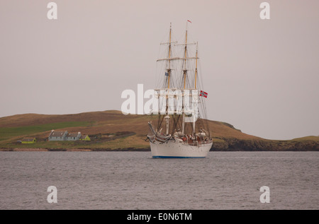 Tall ship Statsraad Lehmkuhl in Lerwick, Shetland. Stockfoto