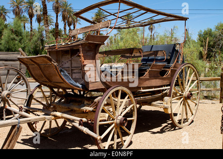 Panamint Valley Postkutsche auf dem beatty Skidoo verwendet 1890-1910 bei Furnace Creek Death Valley Kalifornien laufen Stockfoto