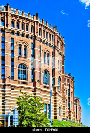 Wohnhausanlage Im Gasometer, Wien, Österreich - Gasometer, Wien, Österreich Stockfoto