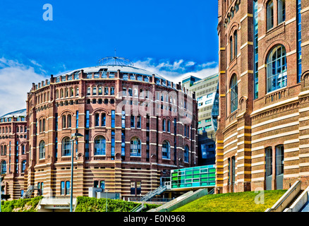 Wohnhausanlage Im Gasometer, Wien, Österreich - Gasometer, Wien, Österreich Stockfoto