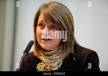 Welsh AM und Führer von Plaid Cymru in Wales Leanne Wood. Stockfoto