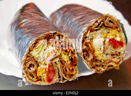 Durum Kebab gesehen servierfertig Stockfoto