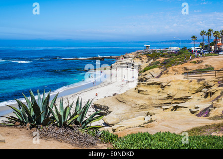 Wipeout-Strand und die Küste von La Jolla. La Jolla, Kalifornien, USA. Stockfoto