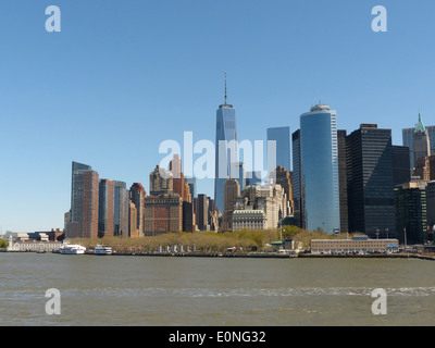 Skyline von New York unter anderem neue Freedom Tower, One WTC Stockfoto