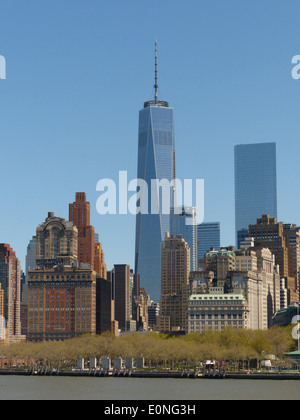 Skyline von New York unter anderem neue Freedom Tower, One WTC Stockfoto