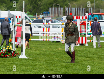 Show Im 2014 Balmoral zeigen, die Maze Lisburn, Nordirland springen. Wettbewerber aus dem irischen Streitkräfte gehen die C Stockfoto