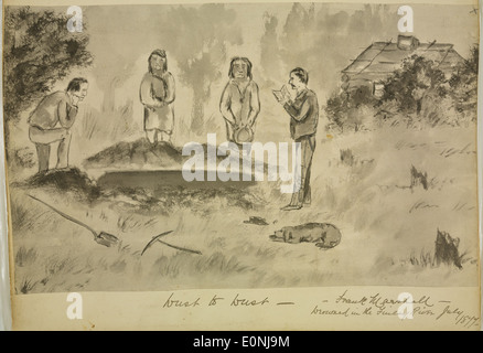 Staub zu Staub - Frank Marshall ertrunken in Finlay River Juli 1877 Stockfoto