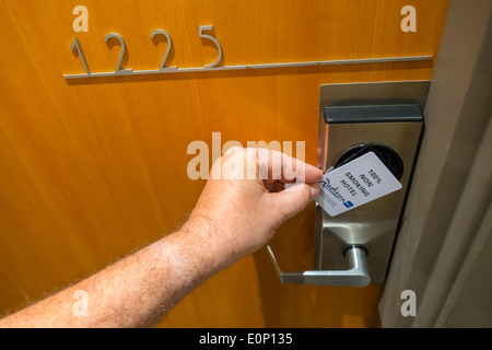 Sydney Australien, Carlson Radisson Blu Plaza Hotel Sydney, Hotel, Gästezimmer, Tür, Schloss, Karte, Schlüssel, Touch, AU140310259 Stockfoto