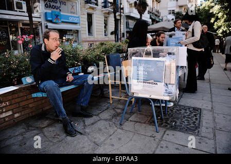 Thessaloniki, Griechenland. 18. Mai 2014. Referendum für das Thema Wasser-Privatisierung in Thessaloniki Credit: Giannis Papanikos/NurPhoto/ZUMAPRESS.com/Alamy Live News Stockfoto