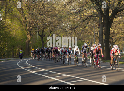 Radrennen sind regelmäßig am frühen Morgen Ereignisse im Prospect Park in Brooklyn, New York. Stockfoto