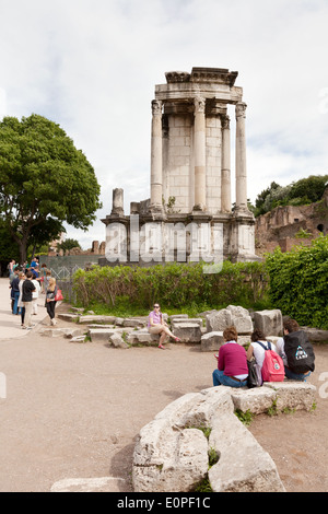 Der Tempel der Vestalinnen, Roman Forum, antike Rom Italien Europa Stockfoto