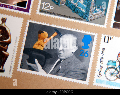 Sooty und Harry Corbett auf Royal Mail Stempel, London Stockfoto