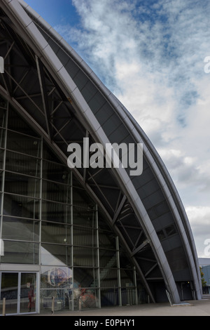 Nahaufnahme von der Vorderseite des Clyde Auditorium Bestandteil der Sec Komplex Glasgow Stockfoto