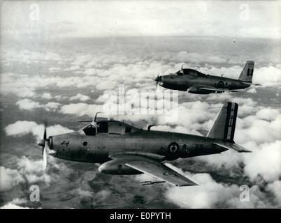 5. Mai 1957 - Paris Luftfahrt zeigt: Foto zeigt eine dreisitzige anti-Summe-Marine Bregueyt 1.050 '' Alize'', ausgestattet mit Rollen Roysetursine '' Pfeil ''. Reisegeschwindigkeit. 250 km / h: 6.000 Meter Decke. Stockfoto