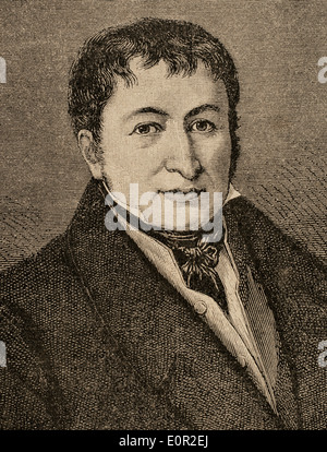 Friedrich Koenig (1774-1833). Deutscher Erfinder. Die Gravur in Abbildung, 1883. Stockfoto