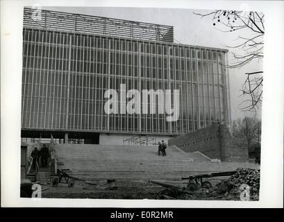 12. Dezember 1957 - Vorbereitung auf die internationale Weltausstellung in Brüssel 1958. Der russische Pavillon... Hoto zeigt:-Diese Squ Stockfoto