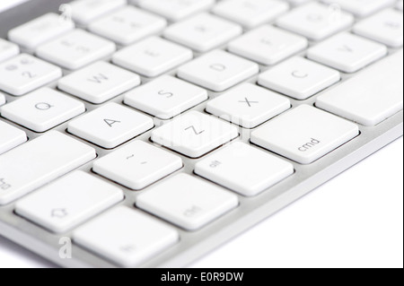 Apple Mac konzentrierte sich weiße Tastatur auf dem Buchstaben Z Stockfoto