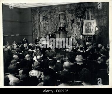 16. Oktober 1958 - verkaufte historischen Verkauf an Sothesby der sieben impressionistischen Gemälden für? 781.000 Stockfoto