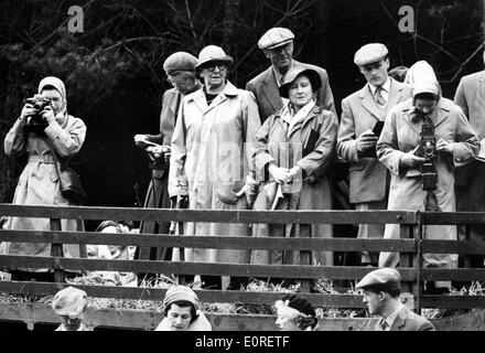 Das Königshaus Windsor in einem Badminton match Stockfoto