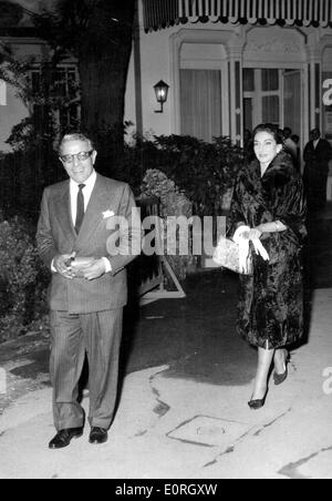 Opernsängerin Maria Callas mit Ehemann Aristotle Onassis Stockfoto