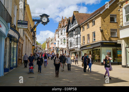 Der High Street in Winchester, Hampshire, England, UK Stockfoto