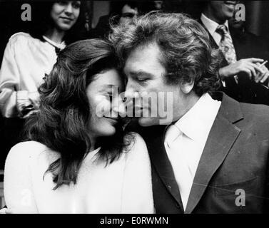 Schauspieler Albert Finney heiratet Anouk Aimée Stockfoto