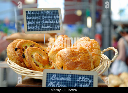 Pain au Chocolat, Wazemmes Markt, Lille, Frankreich Stockfoto