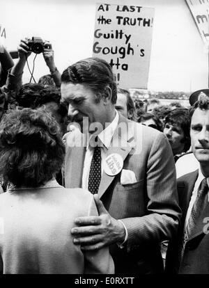 Premierminister Fraser bei Kampagne Rallye Stockfoto