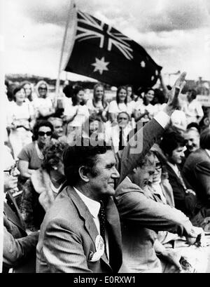 Premierminister Fraser bei Kampagne Rallye Stockfoto