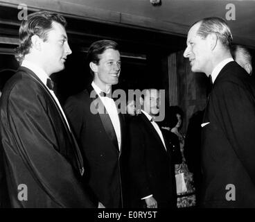 Schauspieler Peter Fonda trifft Prinz Philip auf einer party Stockfoto