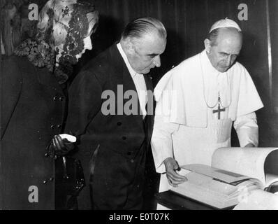 Präsidenten Pompidou besucht Papst Paul VI. im Vatikan Stockfoto