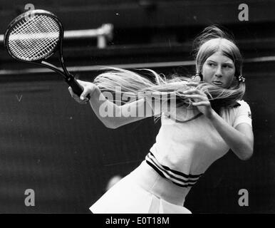 Tennis Pro Andrea Jaeger bei einem Tennis-Match Stockfoto