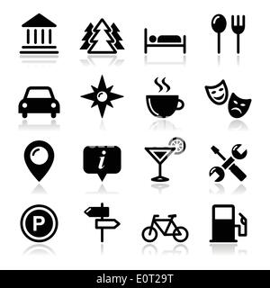 Reisen Tourismus Icons Set - Vektor Stock Vektor