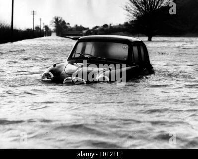 Naturkatastrophe: 1960 Überschwemmungen in England Stockfoto