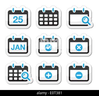 Kalender Datum Vektor-Icons set Stock Vektor