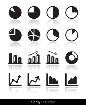 Diagrammsymbole Grafik schwarz set für Infografiken Stock Vektor