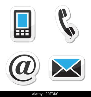 Kontaktsatz Web- und Symbole Stock Vektor