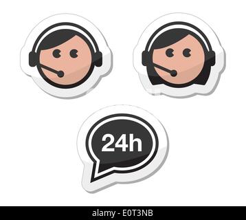 Service Symbole Kundengruppe, Etiketten - call Center-Assistenten Stock Vektor