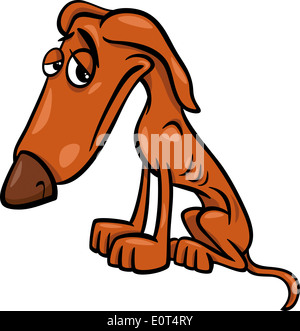 Cartoon-Illustration der Arme traurig Obdachlosen Hund Stockfoto