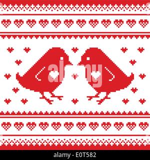 Liebe Vögel nahtlose Hintergrund, Muster - Valentinstag Stock Vektor