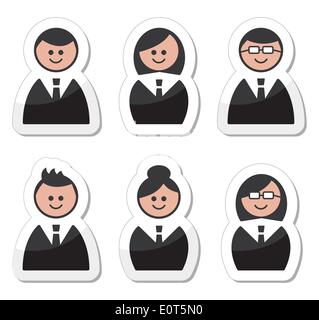 Geschäft Leute Icons Set - Etiketten Stock Vektor