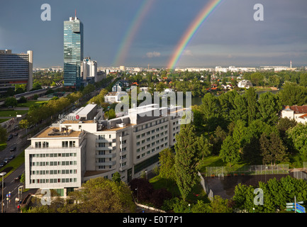 IZD Tower, Arcotel Hotel Kaiserwasser, Österreich, Wien - IZD Tower, Arcotel Kaiserwasser Hotel, Österreich, Wien Stockfoto