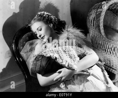 Barbara Stanwyck, am Set des Films, "Stella Dallas, 1937 Stockfoto