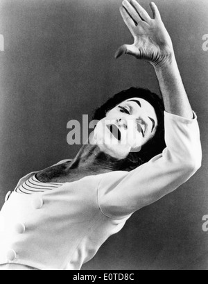 Marcel Marceau (1923-2007), französischer Schauspieler und Pantomime, Porträt mit weißem Make-up, ca. 1960 Stockfoto