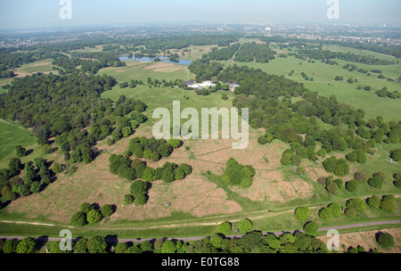 Luftaufnahme des White Lodge in Richmond Park, London, UK Stockfoto